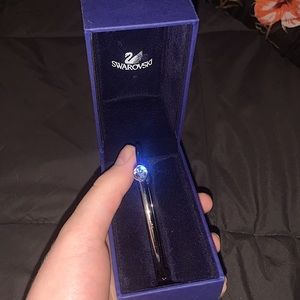 🌙Swarovski Crystal Silver Bangle